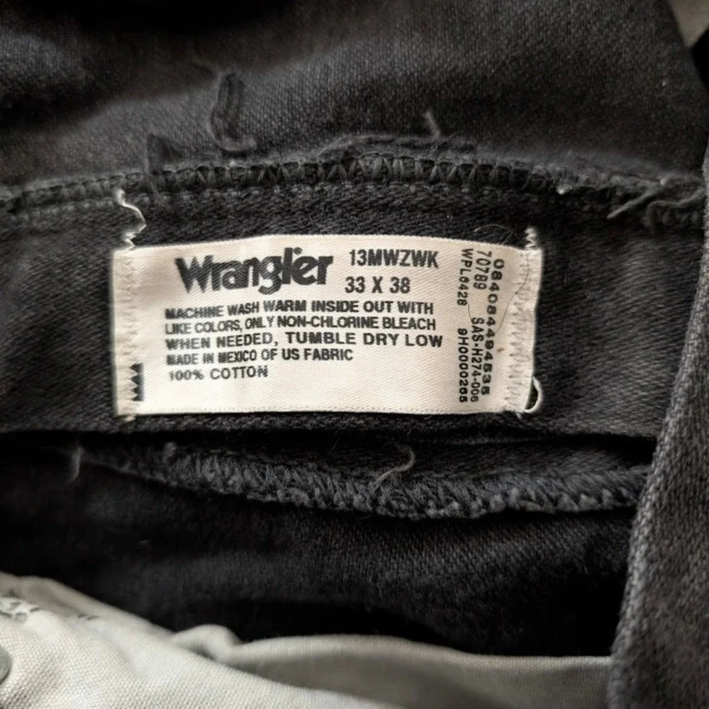 Wrangler Jeans‎ Men's 33x38 Black 13MWZWK Original Cowboy Cut High Rise Cotton